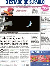 Capa do jornal Estadão 03/04/2026
