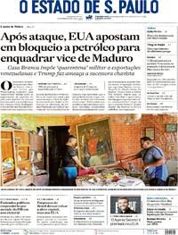 Capa do jornal Estadão 05/01/2026