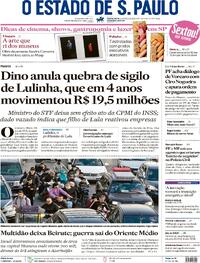 Capa do jornal Estadão 06/03/2026