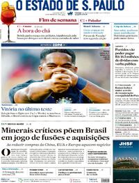 Capa do jornal Estadão 07/06/2026