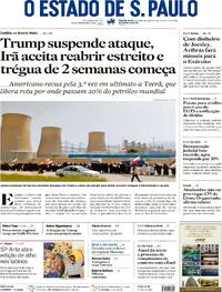 Capa do jornal Estadão 08/04/2026