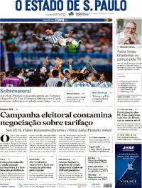 Capa Estadão 08/07/2026