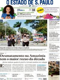 Capa do jornal Estadão 08/08/2026