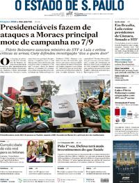 Capa Estadão 08/09/2026