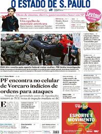 Capa do jornal Estadão 09/01/2026