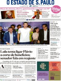 Capa do jornal Estadão 09/10/2026