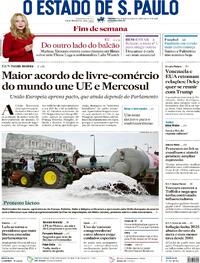 Capa do jornal Estadão 10/01/2026