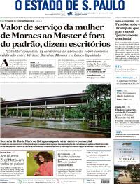 Capa do jornal Estadão 10/03/2026