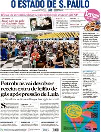 Capa do jornal Estadão 10/04/2026