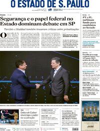 Capa do jornal Estadão 10/08/2026