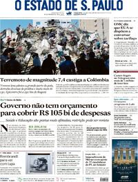 Capa do jornal Estadão 11/08/2026