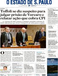 Capa do jornal Estadão 12/03/2026