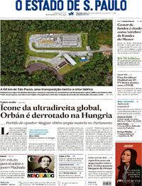 Capa do jornal Estadão 13/04/2026
