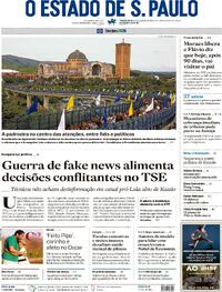 Capa do jornal Estadão 13/10/2026