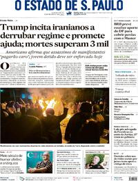 Capa do jornal Estadão 14/01/2026