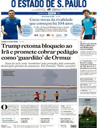 Capa Estadão 14/07/2026