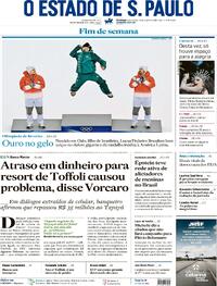 Capa do jornal Estadão 15/02/2026