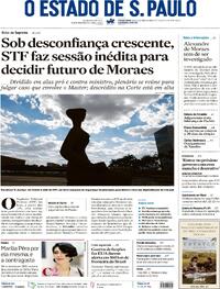 Capa Estadão 15/09/2026