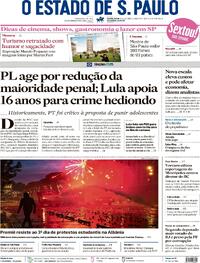 Capa Jornal Estadão