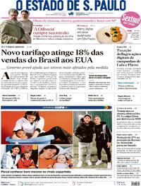 Capa do jornal Estadão 17/07/2026
