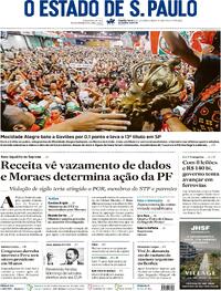 Capa do jornal Estadão 18/02/2026