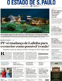 Capa do jornal Estadão 18/03/2026