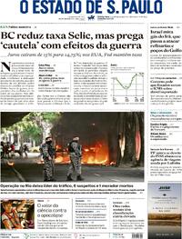 Capa do jornal Estadão 19/03/2026
