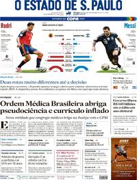 Capa Estadão 19/07/2026