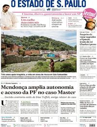 Capa do jornal Estadão 20/02/2026