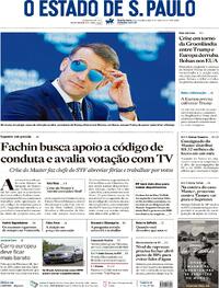 Capa do jornal Estadão 21/01/2026