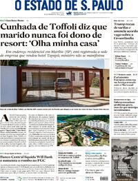 Capa do jornal Estadão 22/01/2026