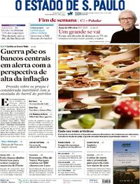 Capa do jornal Estadão 22/03/2026