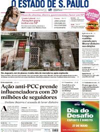 Capa Estadão 22/05/2026