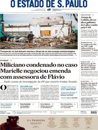 Capa do jornal Estadão 22/09/2026