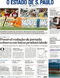 Capa do jornal Estadão 23/02/2026
