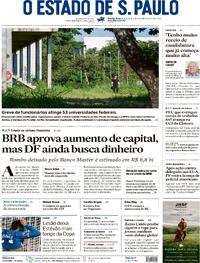 Capa do jornal Estadão 23/04/2026