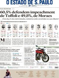 Capa do jornal Estadão 23/09/2026