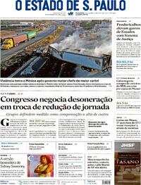 Capa do jornal Estadão 24/02/2026