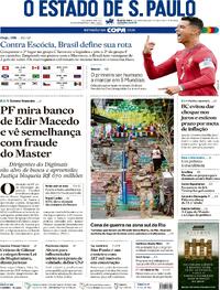 Capa do jornal Estadão 24/06/2026
