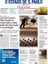 Capa do jornal Estadão 25/01/2026