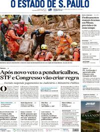 Capa do jornal Estadão 25/02/2026