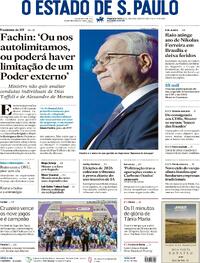 Capa do jornal Estadão 26/01/2026