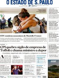 Capa do jornal Estadão 26/02/2026