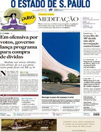 Capa do jornal Estadão 26/09/2026