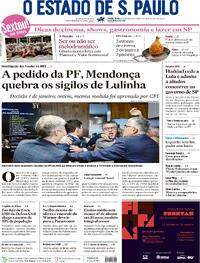 Capa do jornal Estadão 27/02/2026