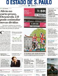 Capa do jornal Estadão 27/04/2026