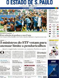 Capa do jornal Estadão 27/06/2026