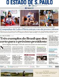 Capa do jornal Estadão 27/09/2026