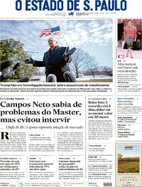 Capa do jornal Estadão 28/01/2026
