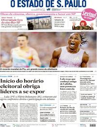 Capa Estadão 28/08/2026